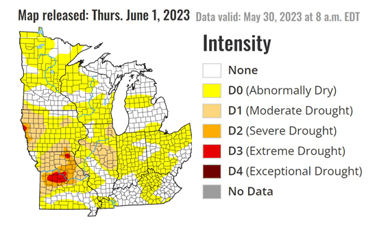 Illinois drought map