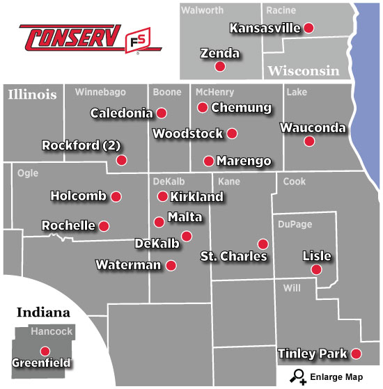 map showing Conserv FS locations