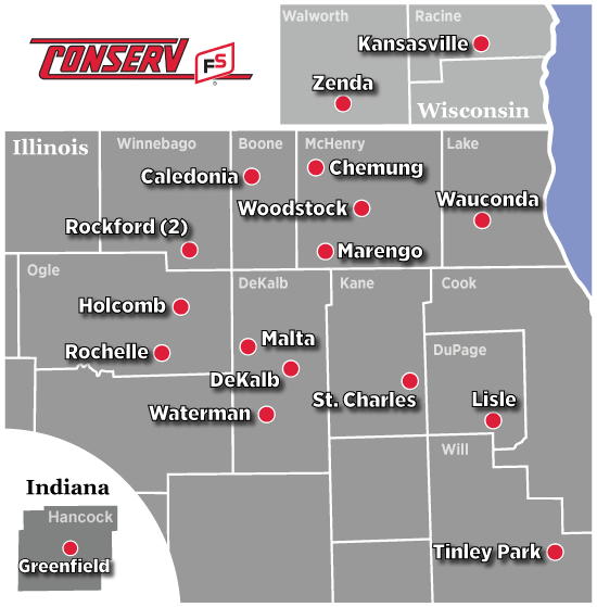map showing Conserv FS locations